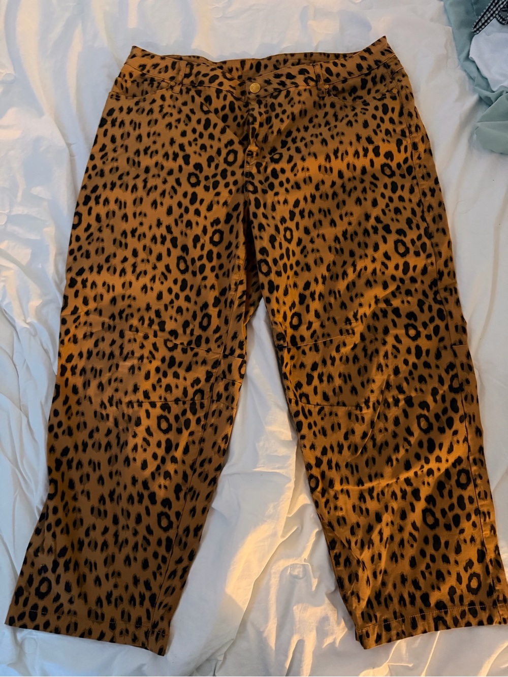 CAbi Leopard Print Brown and Black Capri Trousers - Picture 3 of 3